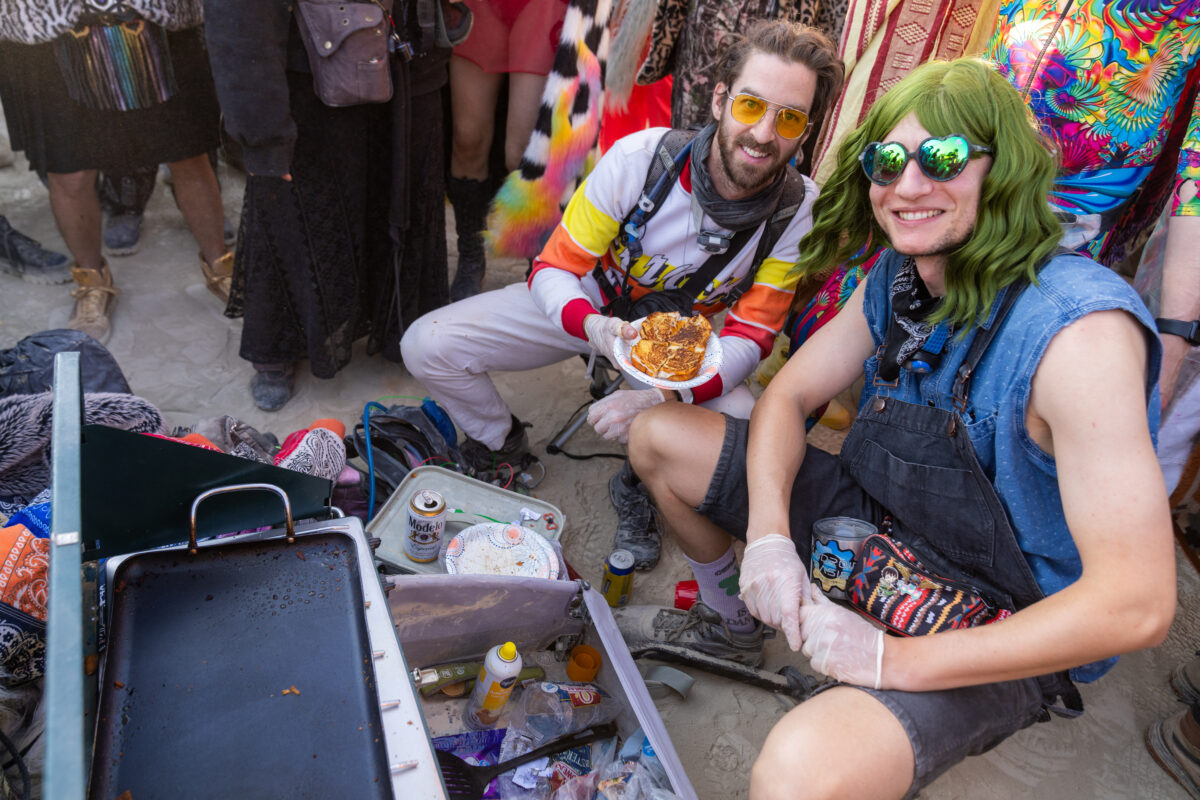 Chads Making Grilled Cheese In The Crowd at Robot Heart