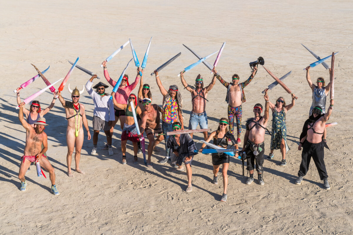 A Retinue Brandishing Swords