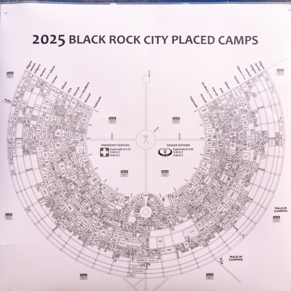 2025 Black Rock City Placed Camps Map