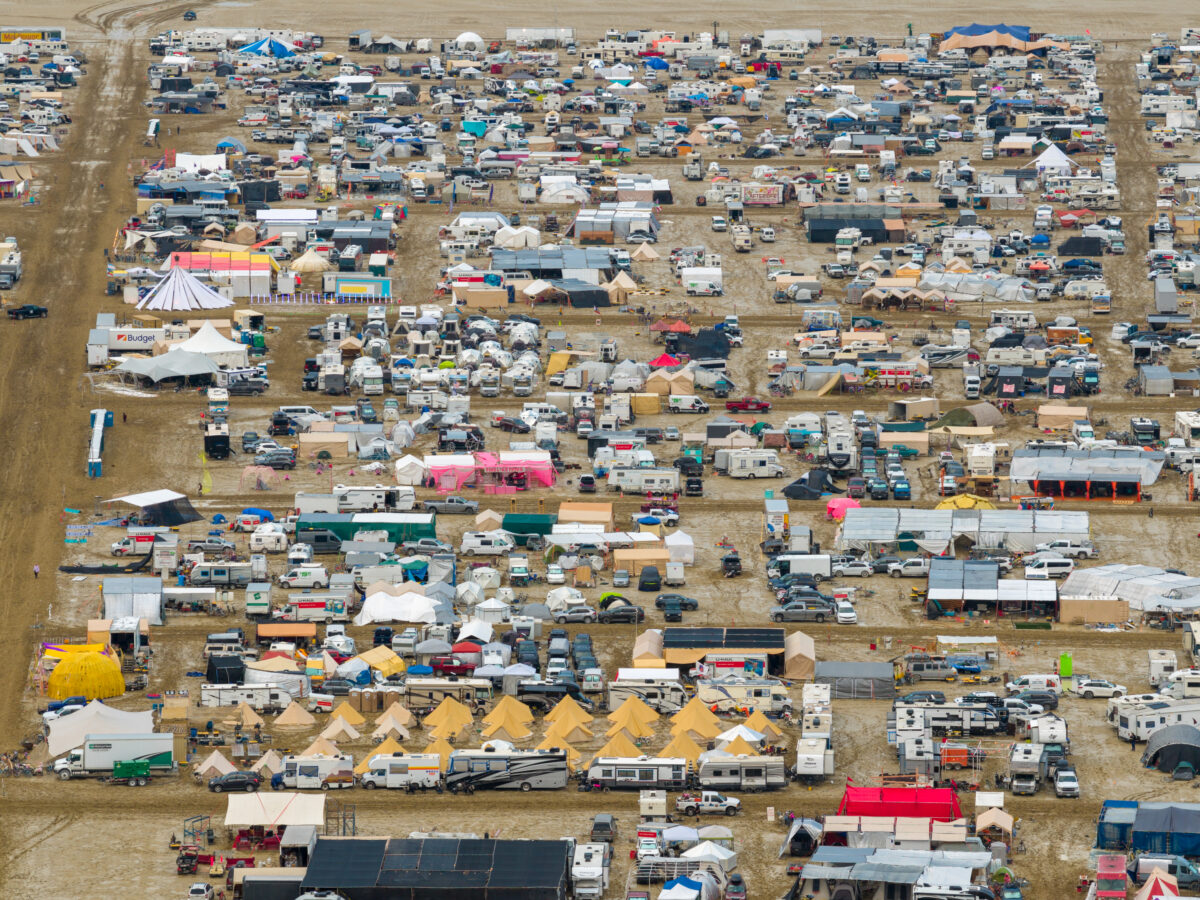 Aerial Views of Black Rock City After Rain