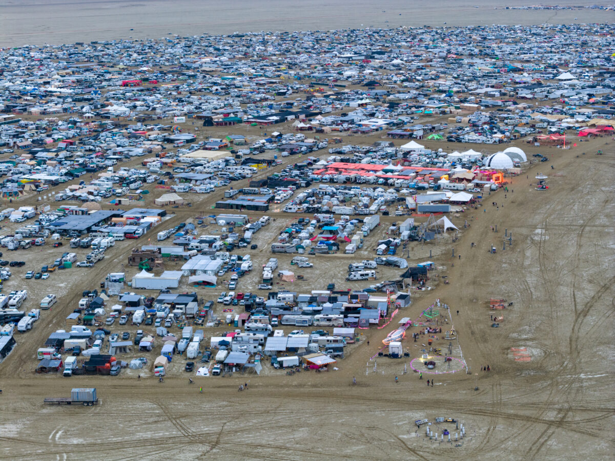 Aerial Views of Black Rock City After Rain