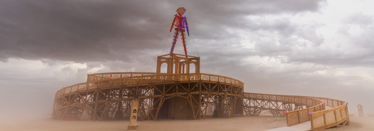 Burning Man 2025 Man Base by Mark Rivera and the Man Base Crew