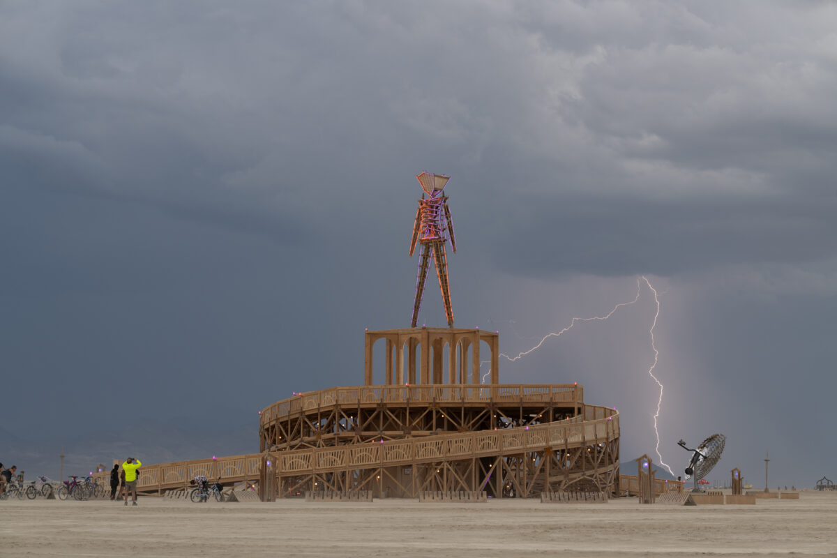 Lightning and the Burning Man 2025 Man Base by Mark Rivera and t