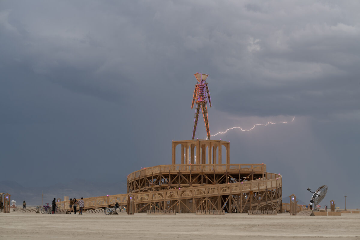 Lightning and the Burning Man 2025 Man Base by Mark Rivera and t