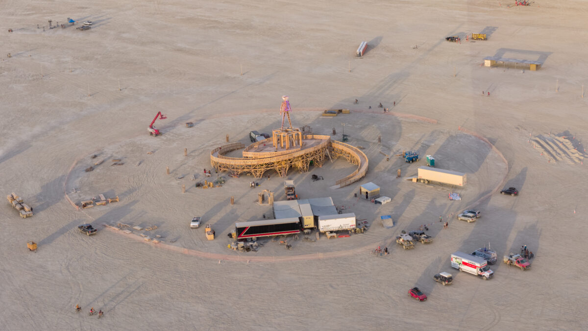 Burning Man 2025 Man Base (build week) by Mark Rivera and the Ma