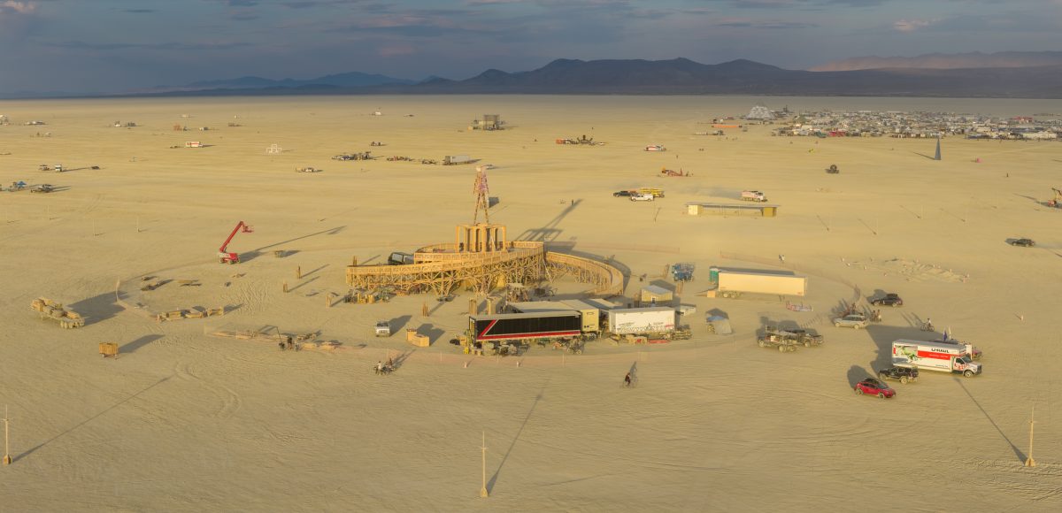 Burning Man 2025 Man Base (build week) by Mark Rivera and the Ma