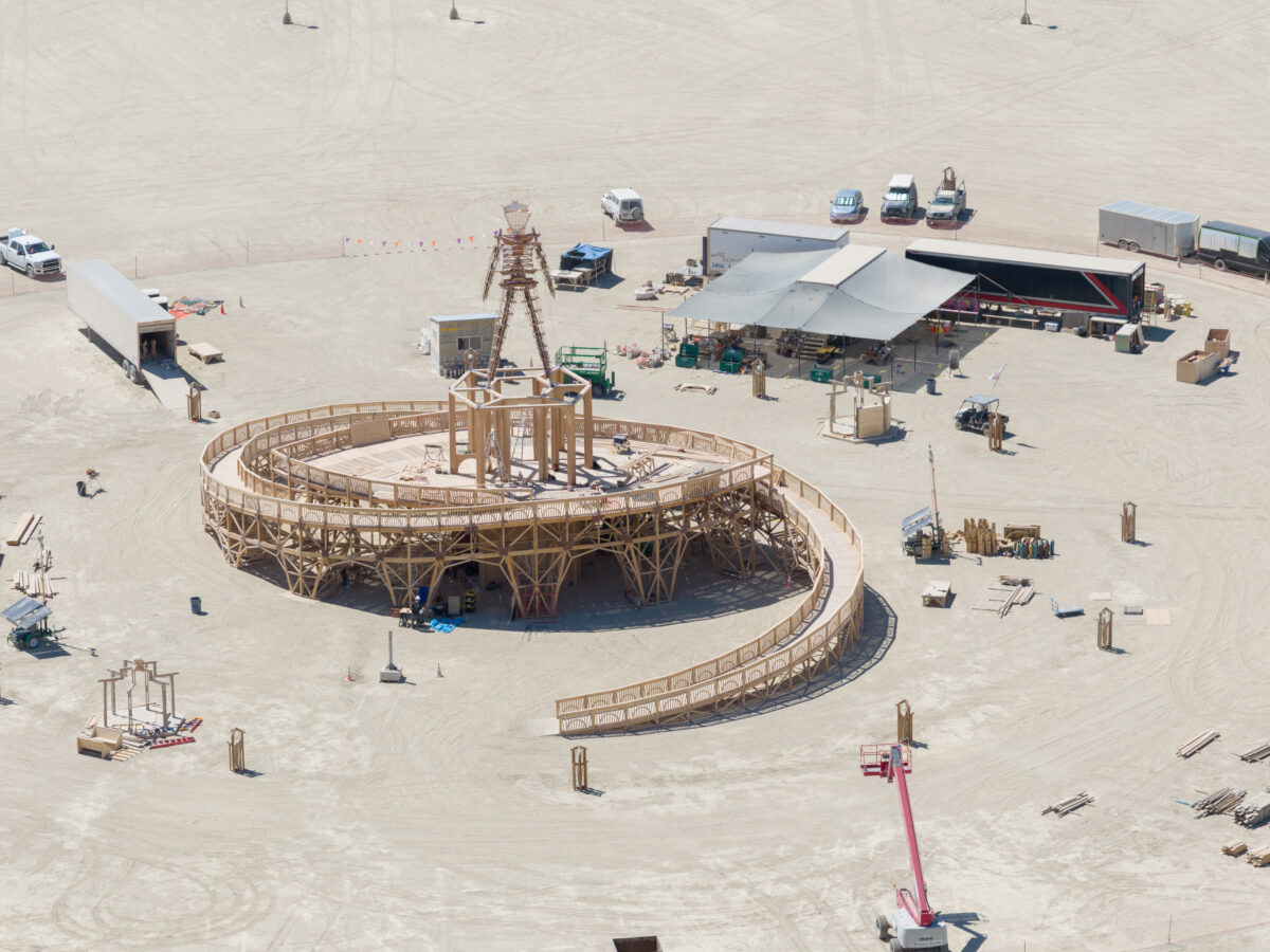 Burning Man 2025 Man Base (build week) by Mark Rivera and the Ma