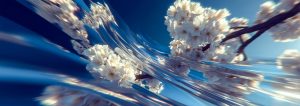 Cherry Blossoms in Liquid Motion