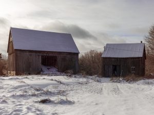 Rustic Winter Barns