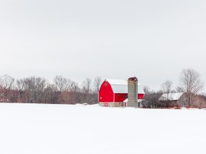 Red Barn Winter Landscape