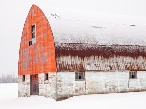 Weathered Barn in Winter