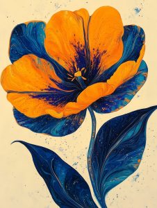 Orange and Navy Flower