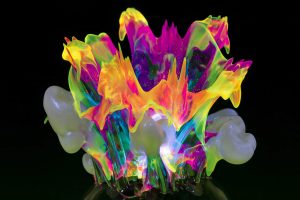 Fluorescent Burst on Black