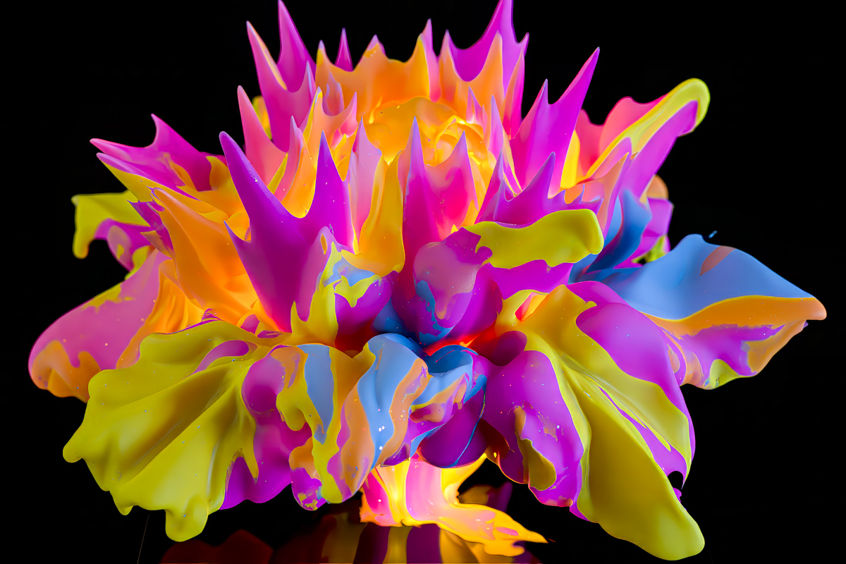 Fluid Explosion in Magenta and Chartreuse