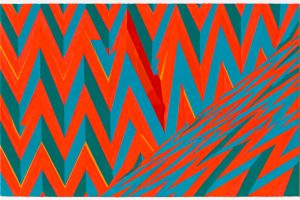 Interlocking Zigzag in Teal and Orange