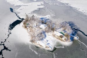 Pike Island in Winter Ice
