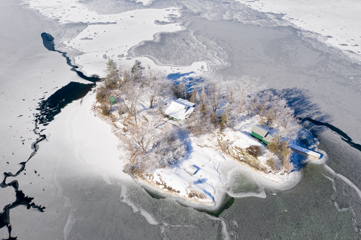 Pike Island in Winter Ice