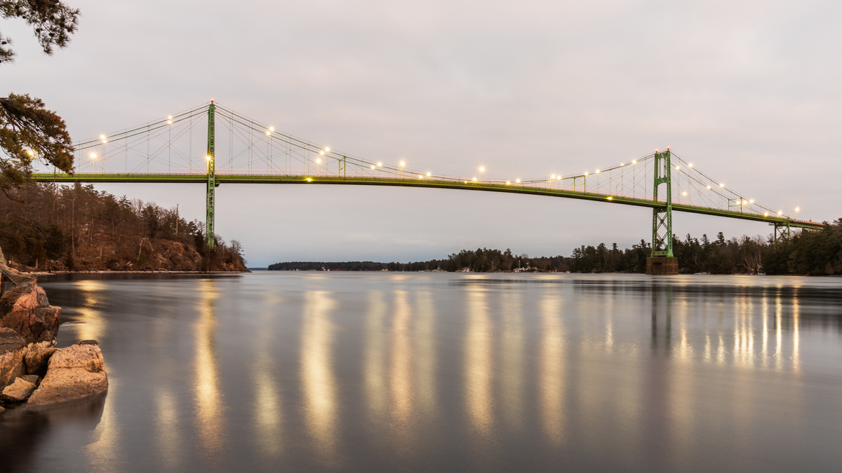 Thousand Islands Bridge at Winter Dusk