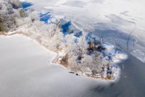 Hill Island Tip in Winter Ice