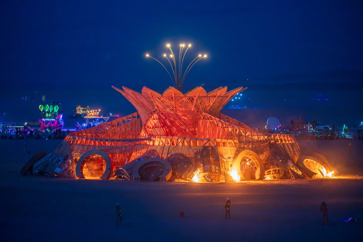 Burning Man 2026 Temple Burn - Temple of the Moon by Moonlight Collective