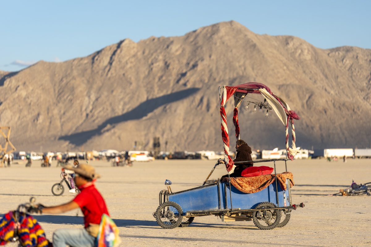 Blue Car Mutant Vehicle on the Open Playa