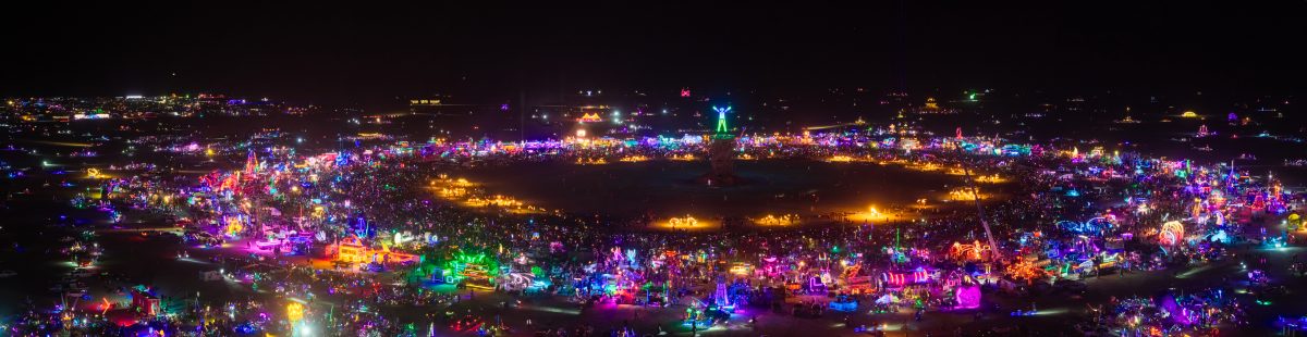 Burning Man 2026 Man Burn Night Aerial