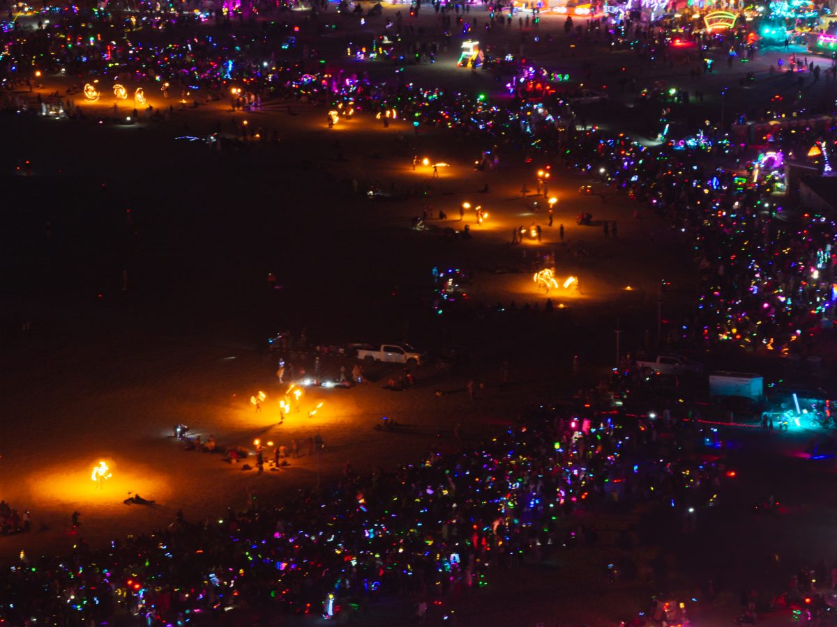 Crowd and Fire Spinners at the Man Burn