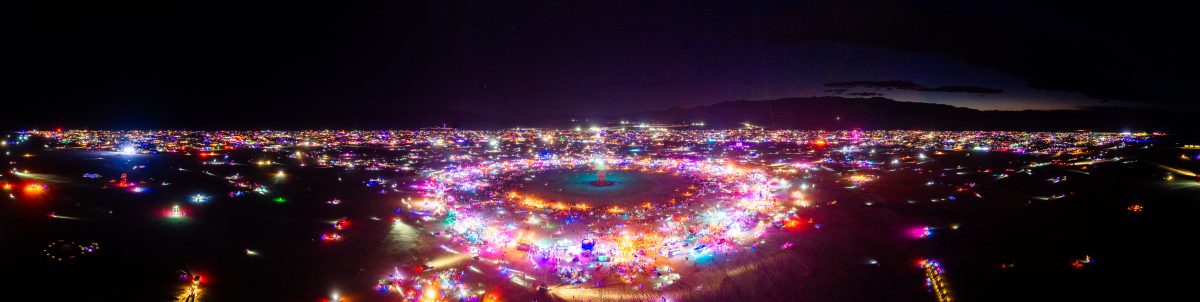 Burning Man 2026 Man Burn Night Aerial