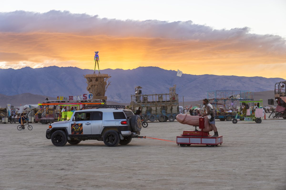 Towed Cart at Sunset