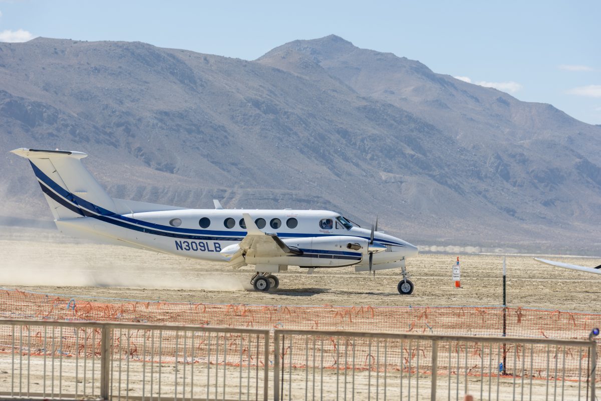 King Air Landing at Black Rock City Airport
