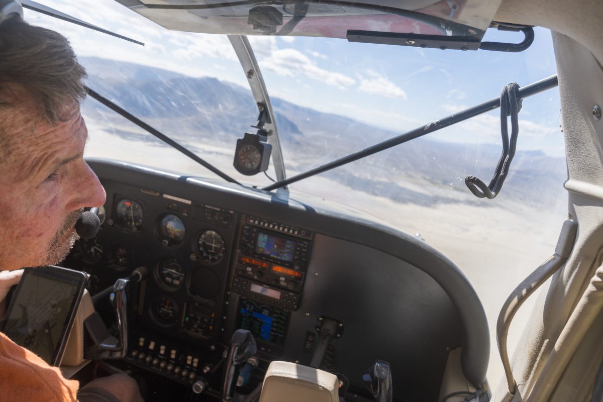 In the Cockpit Over the Playa