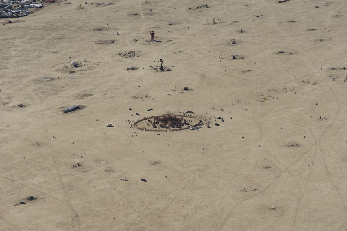 Temple and Deep Playa Art From The Air