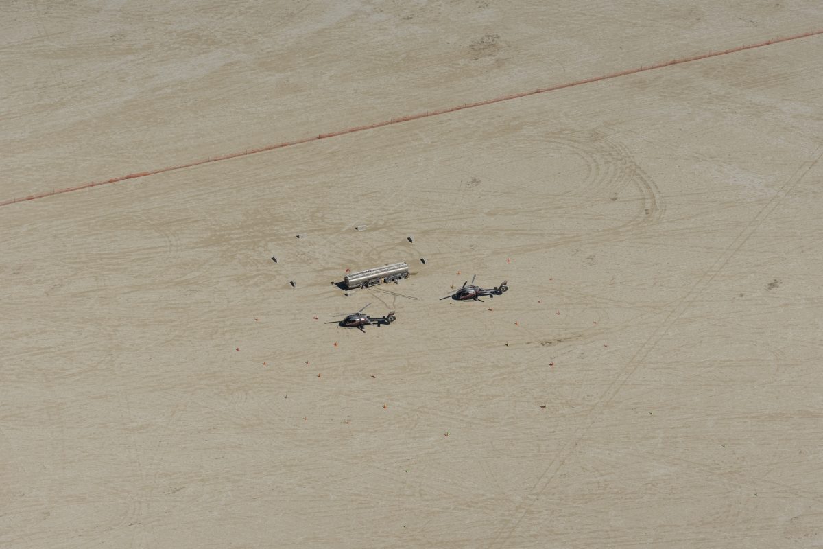 Helicopters and Fuel Truck on the Playa
