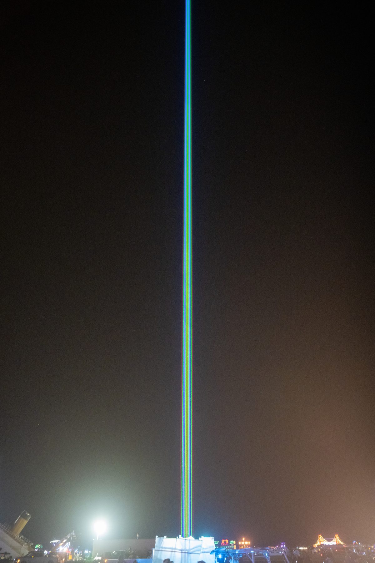Rainbow Laser Beam Over Deep Playa