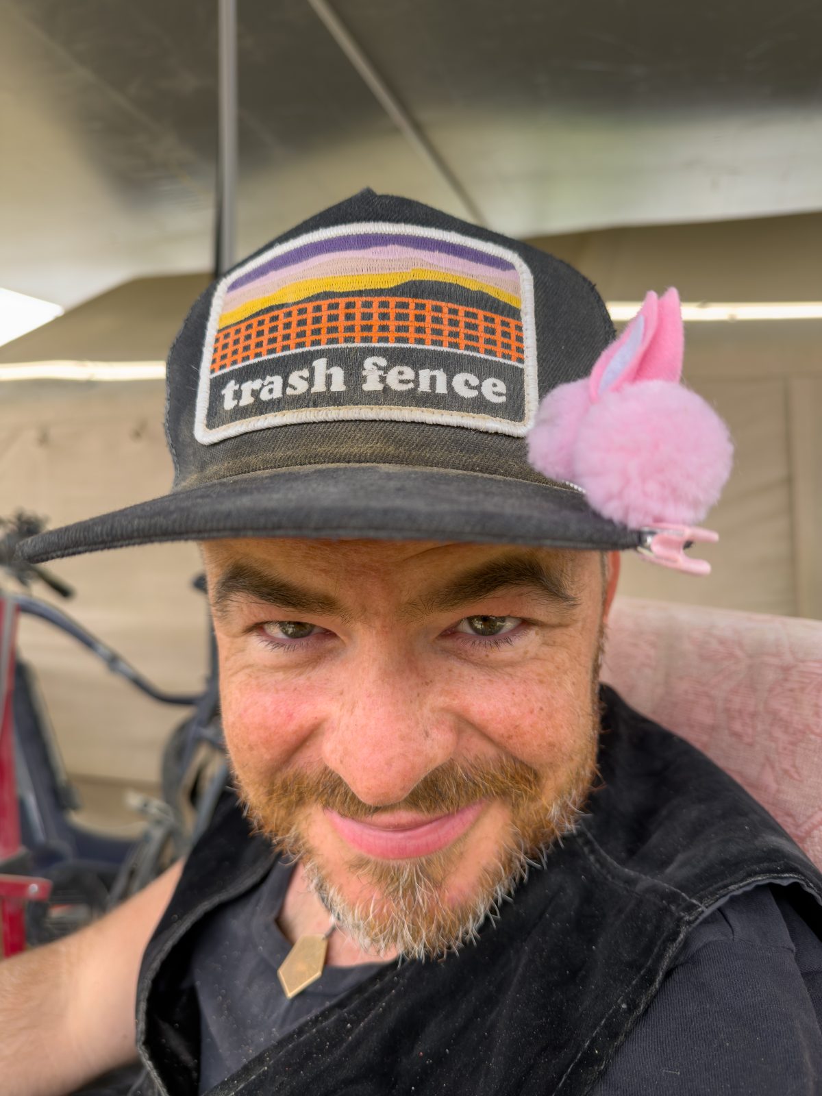 Trash Fence Hat With Bunny