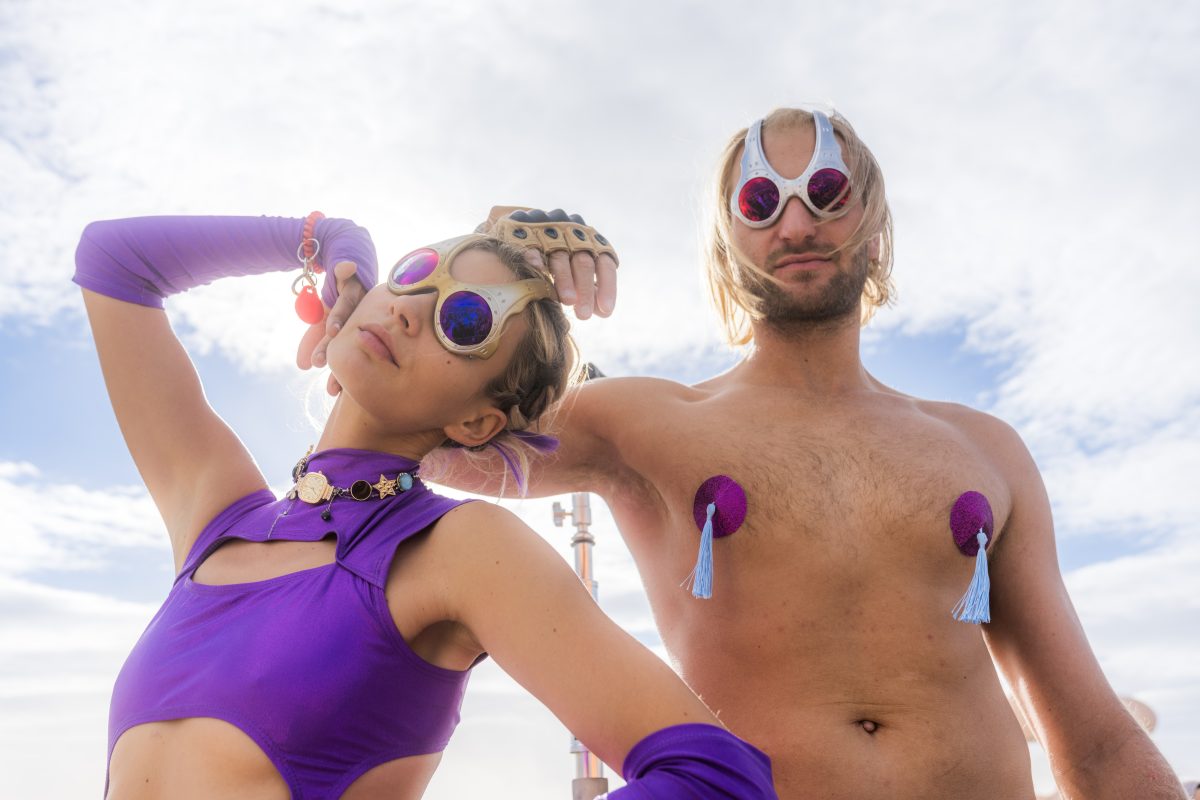 Purple Goggles and Tassels