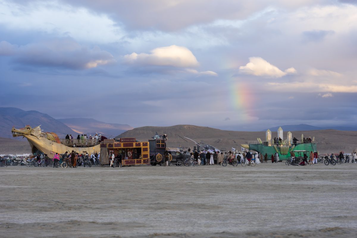 Rainbow Over Deep Playa Art Cars