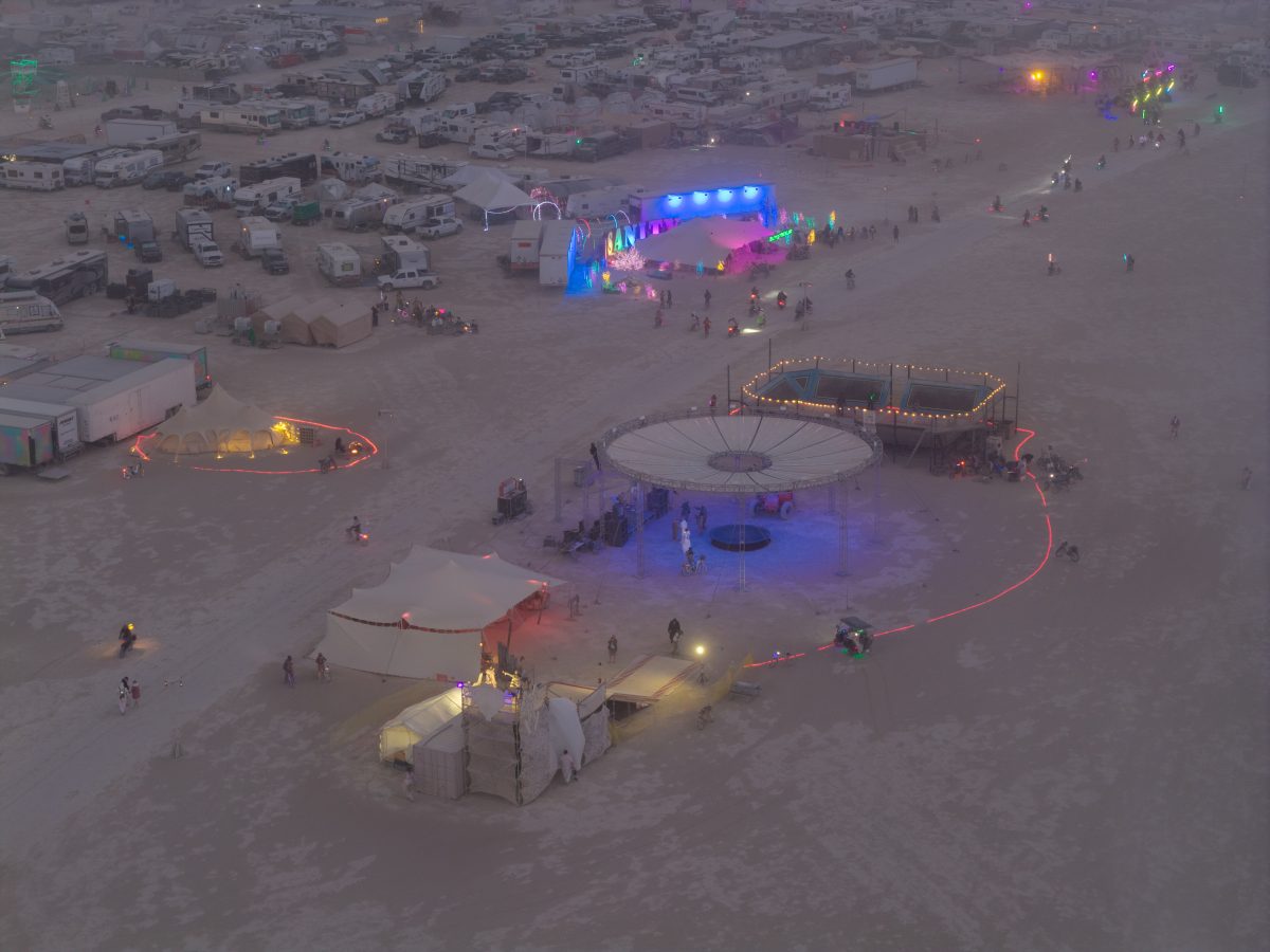 Dust Blowing Through Camp Lights