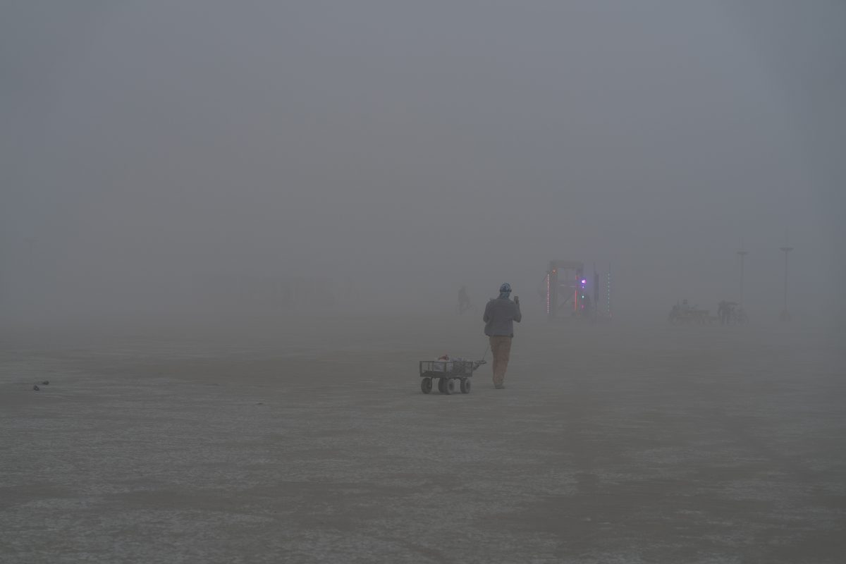 Pulling a Wagon Through the Whiteout