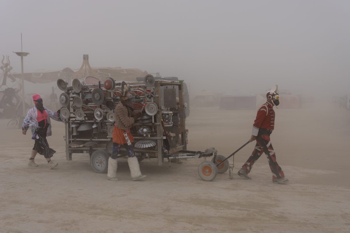 Hauling a Percussion Cart