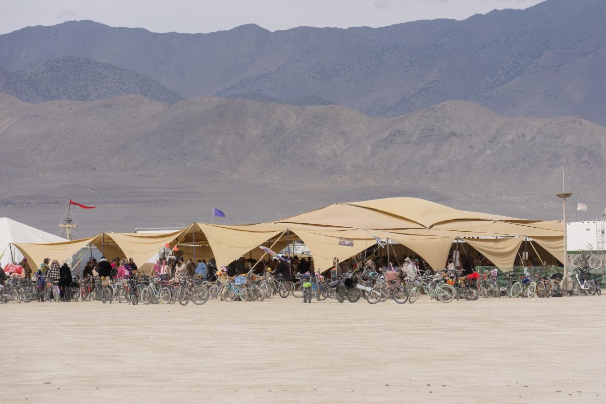 Bikes Parked at the Shade Sails