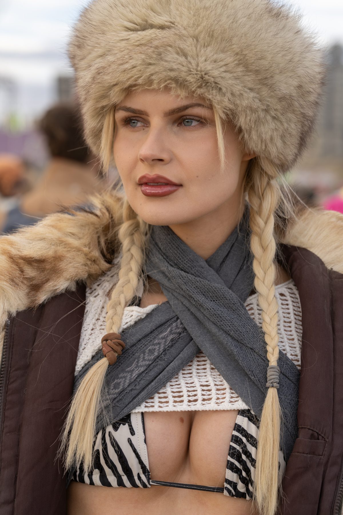 Fur Hat and Braids