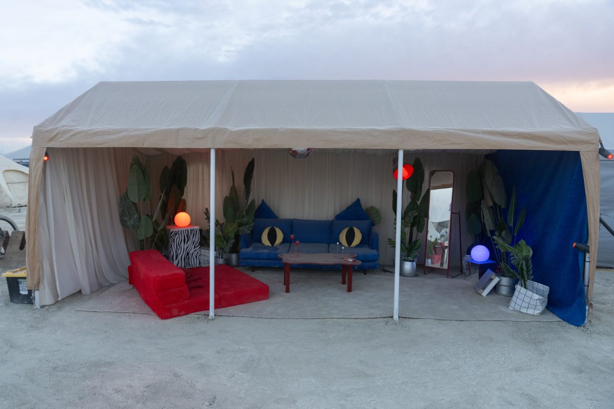Camp Living Room at Dusk