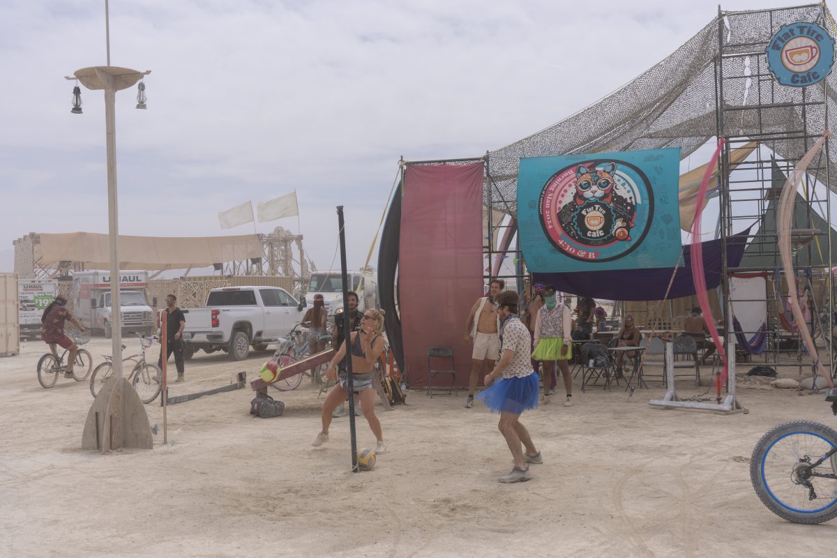 Tetherball at Flat Tire Cafe