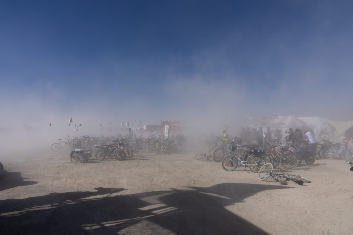Bikes in a Morning Whiteout