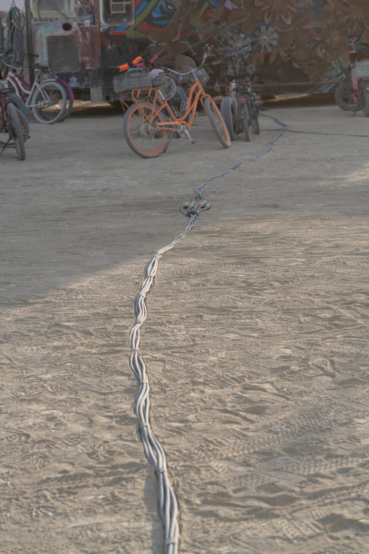Solar Power Cable Across the Playa