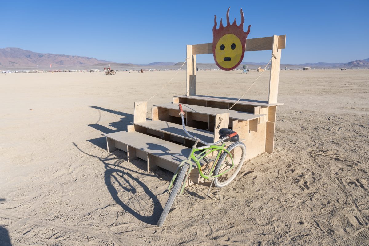 Plywood Bleachers on the Open Playa