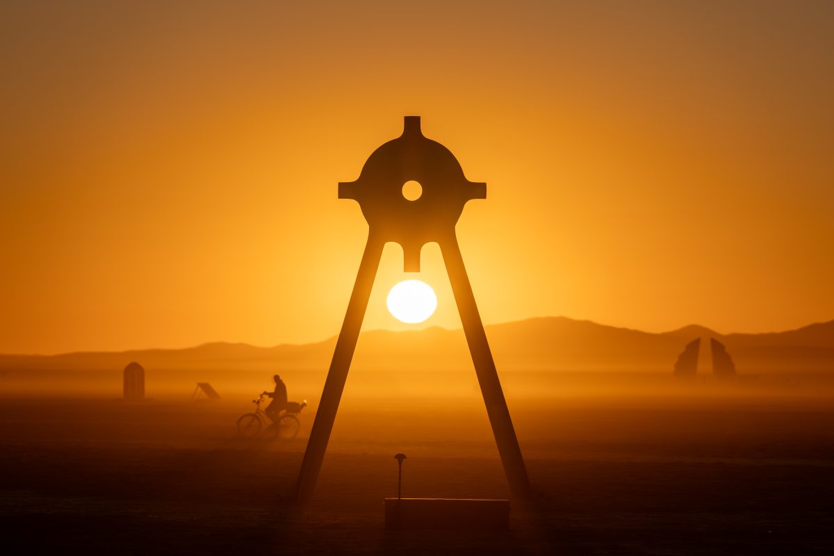 Sunrise Through ancient future portal by Aleph Geddis