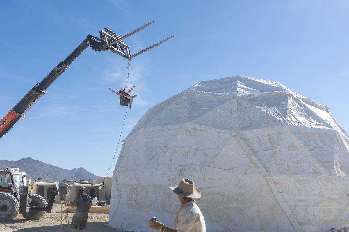 Riding the Telehandler Hook
