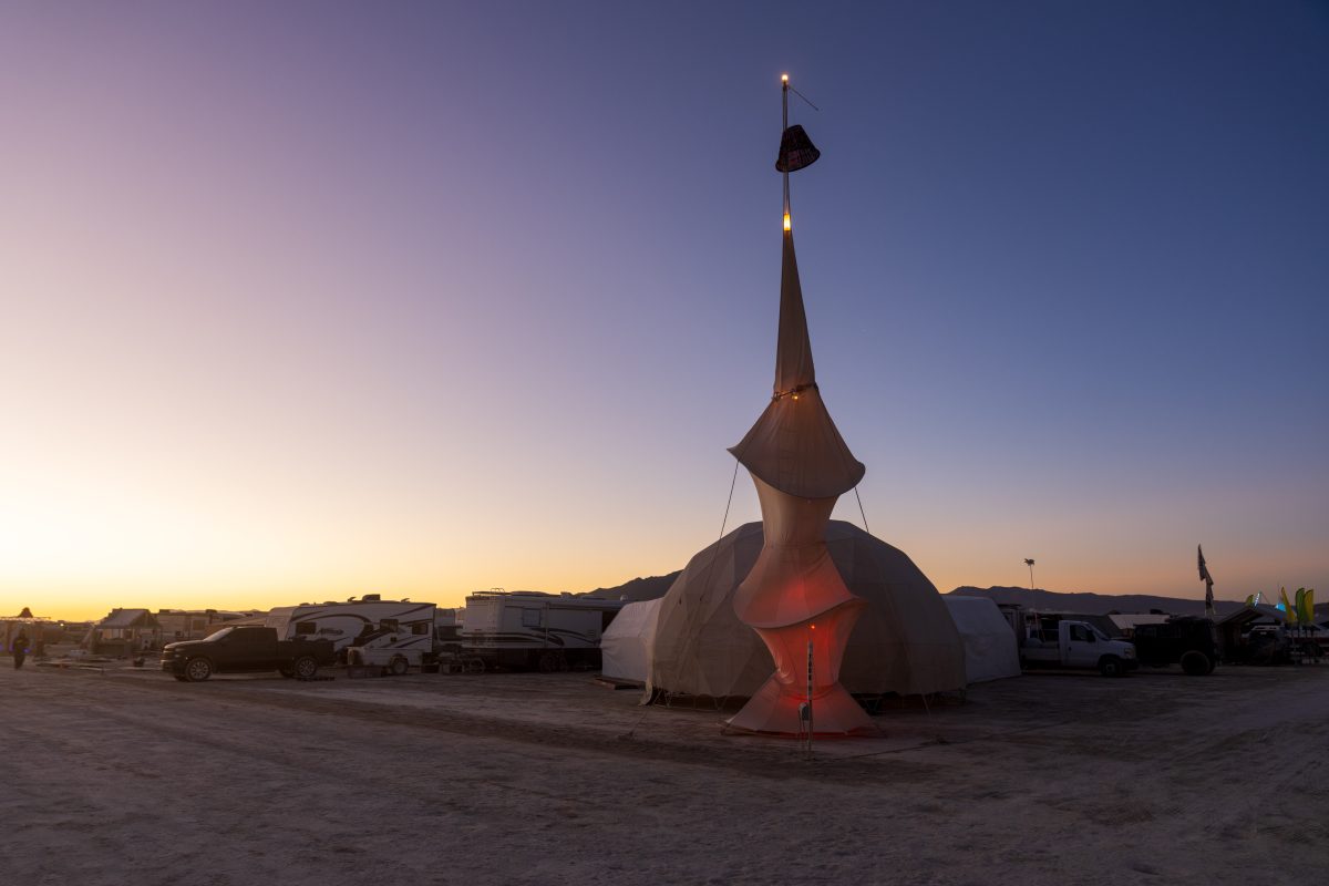 Fabric Spire Beside a Dome